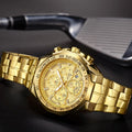 Relógio Masculino WWOOR Cronógrafo de Luxo com Pulseira de Aço Inoxidável