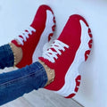 Mulheres sapatos vulcanizados sapatos de plataforma para mulher 2025 cor sólida camurça das mulheres tênis confortáveis casuais zapatillas calçado