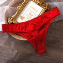 Calcinha de seda gelado lingerie feminina cintura baixa sem costura de secagem rápida pele-amigável respirável briefs feminino íntimo breve